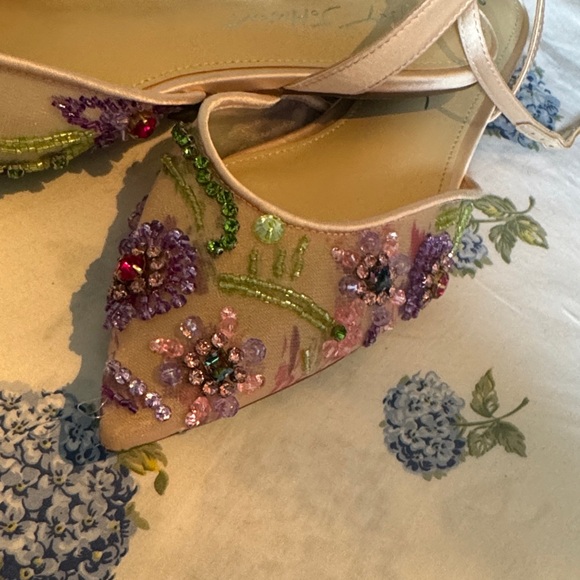 Betsey Johnson Floral Embellished Heels - Pink and Purple - Picture 2 of 11